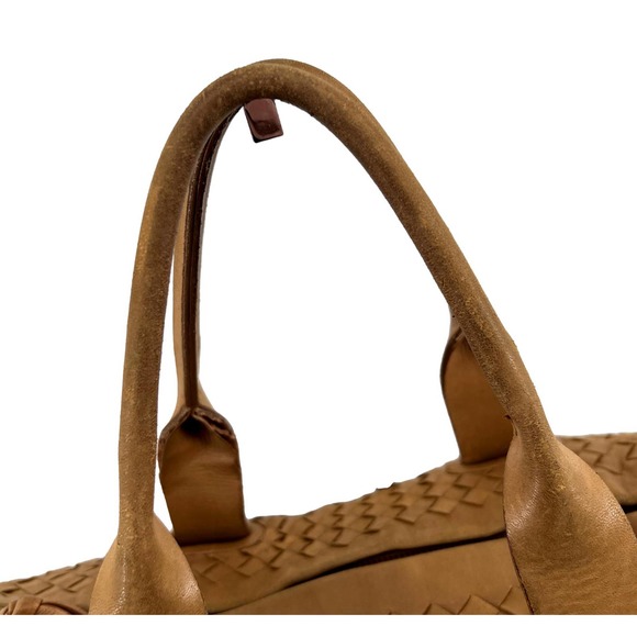 Bottega Veneta Tan Woven intrecciato Leather Satchel Handbag Made in Italy EUC - Picture 7 of 16